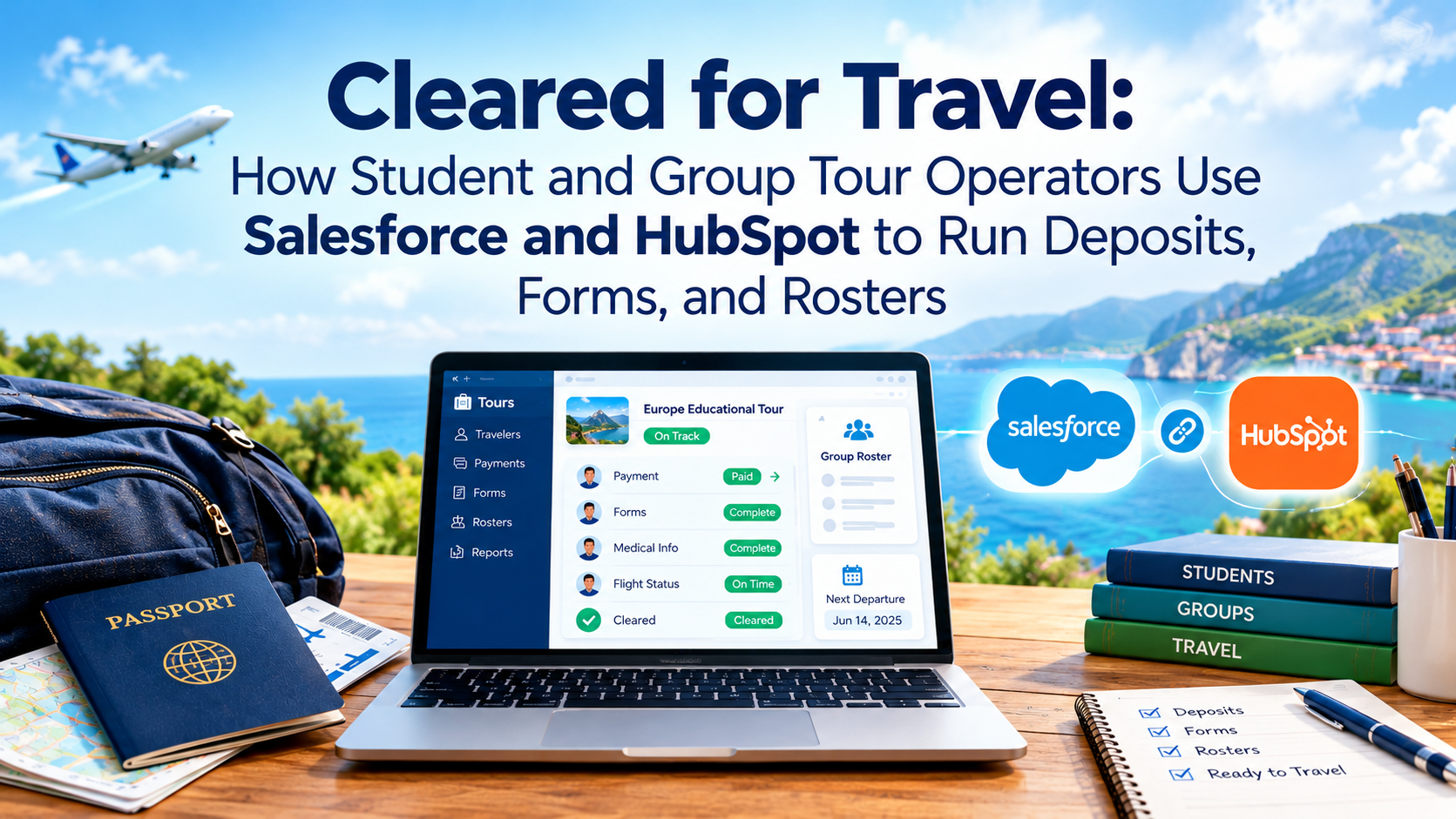 Cleared for Travel: How Student and Group Tour Operators Use Salesforce and HubSpot to Run Deposits, Forms, and Rosters